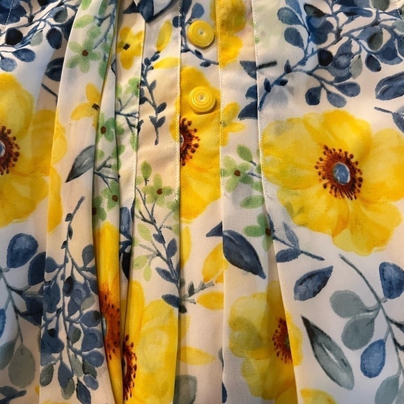 WINNER BRAND GIRLS FLORAL DRESS IN YELLOW & BLUES SIZE 18-24 MONTHS - Picture 7 of 8